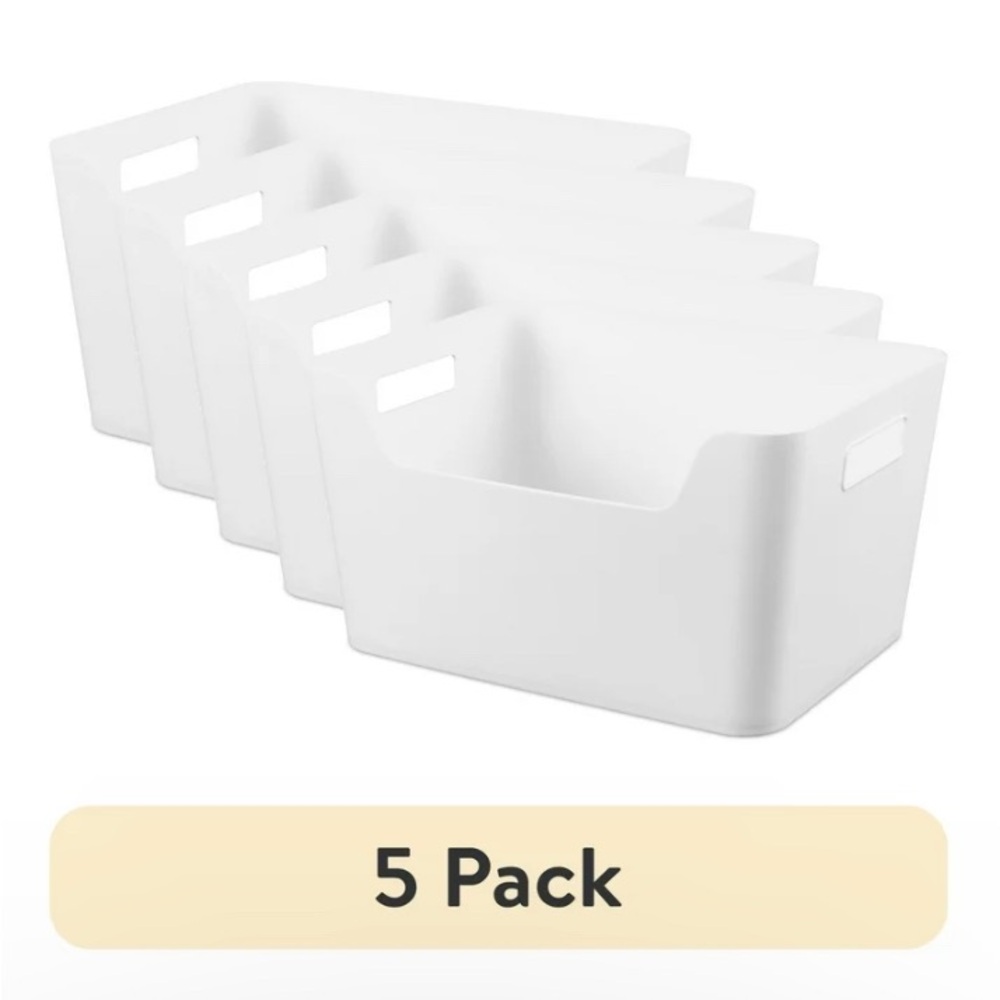 White Storage Bins 5 Pack